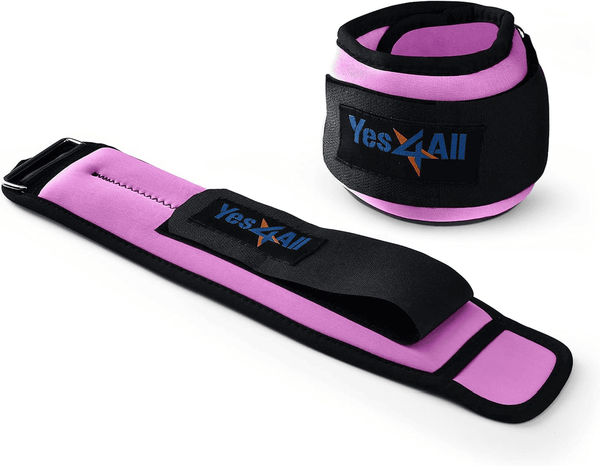 Image Of A Person Wearing Yes4All Adjustable Ankle Weights While Performing Exercises