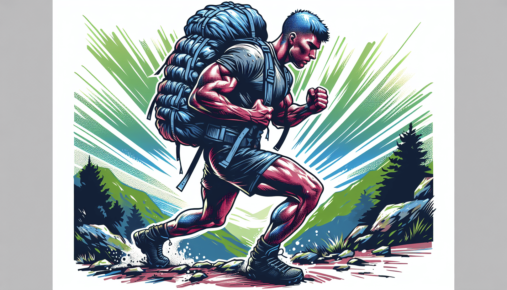 Illustration Of A Person Rucking With A Weighted Backpack