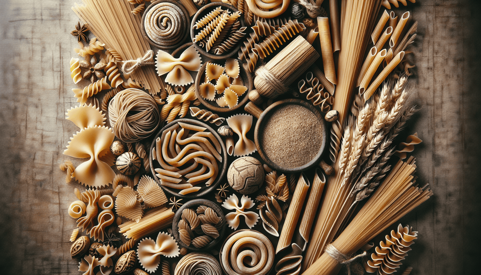 Variety Of Whole Grain Pasta