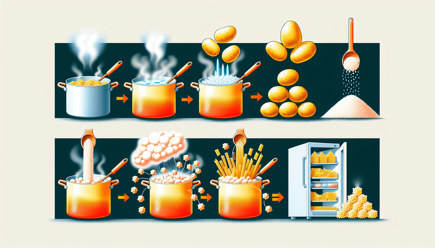 Illustration Of Cooking And Cooling Starchy Foods To Increase Resistant Starch Content