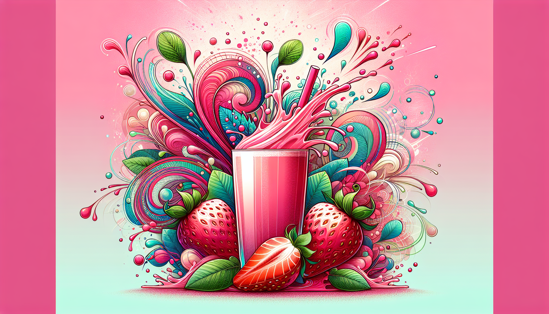 An Artistic Representation Of The Taste Profile Of Pink Matcha.